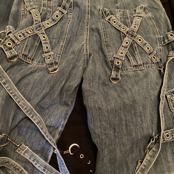 Tripp NYC Denim X Strap Pants [Light Blue] - Picture 8 of 8